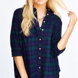 BDG Long Flannel Button Down Shirt